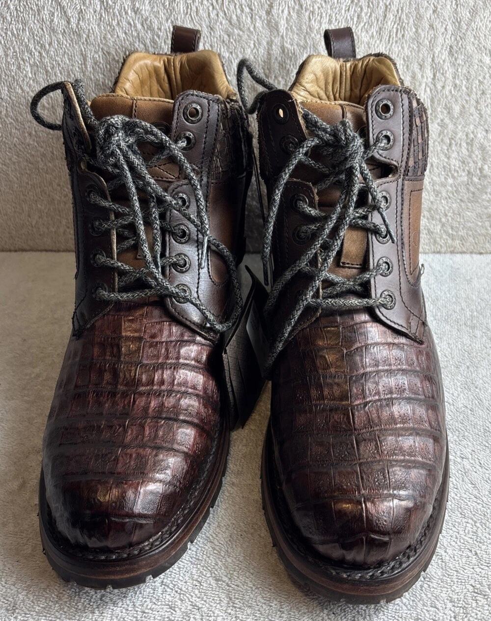 Cuadra Men's Size 10 EE Caiman/fuscus Ankle Boot Dark Brown 34954